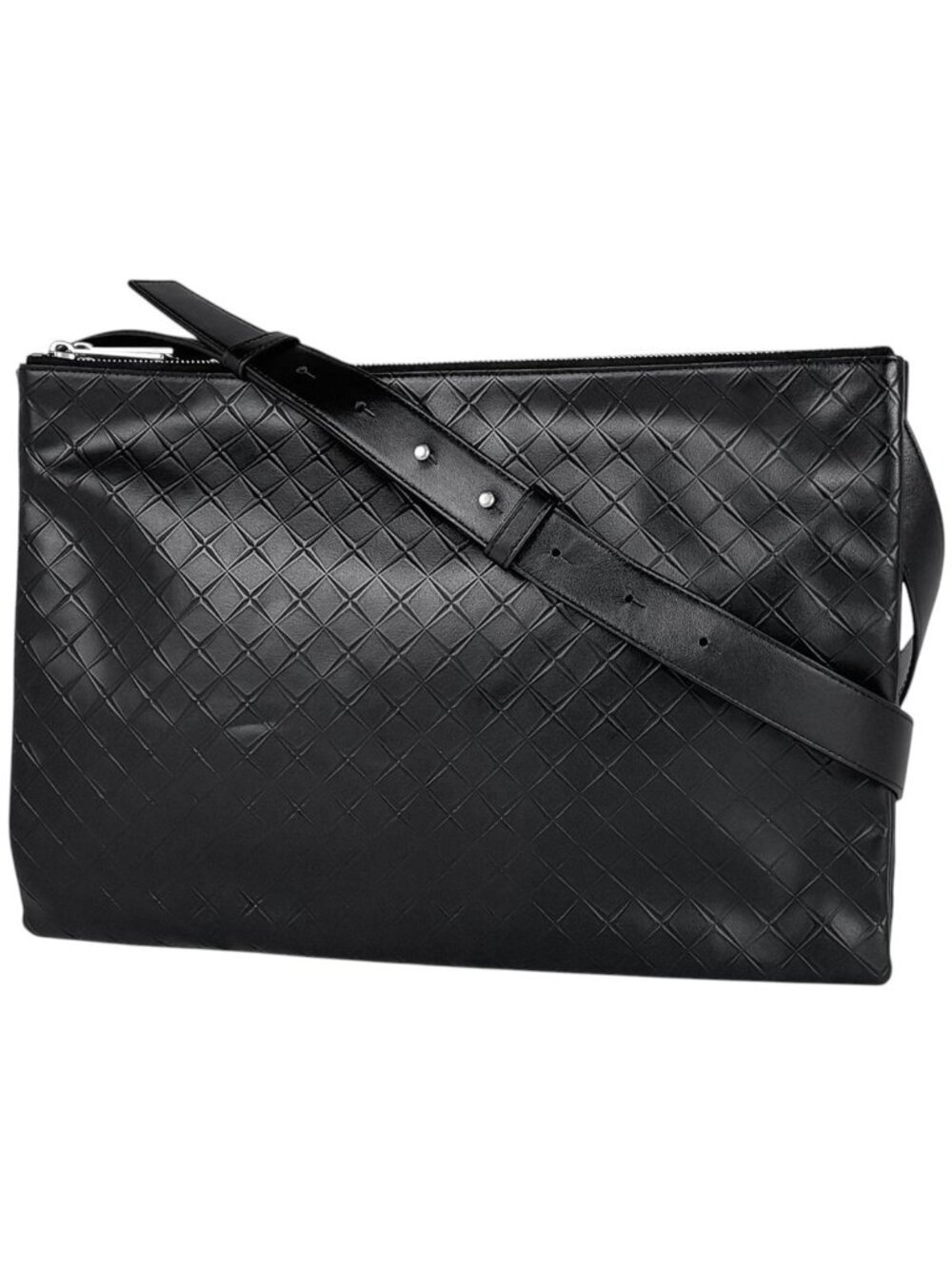 Bottega Veneta Shoulder Bag Clutch 2-Way Leather Black